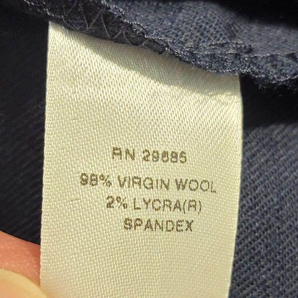 Pendleton Virgin Wool Dress Pants Trousers Women 12 Navy Blue Flat Front Pockets - Picture 9 of 12